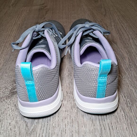 Skechers Flex Appeal 9307 Grey Lilac Memory Foam Trainers Womens Size 8 - Picture 5 of 8